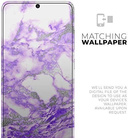 עיצוב Skinz Purple Marble & Digital Silver Foil v9 | כיסוי עור עטיפת מדבקות ויניל מגן תואם ל- Galaxy